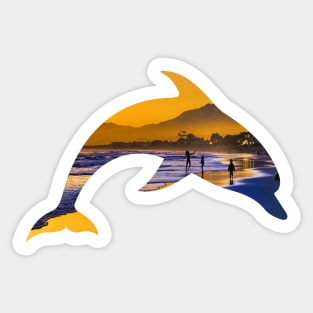 Beach Dancer at Sunset Dolphin Sticker